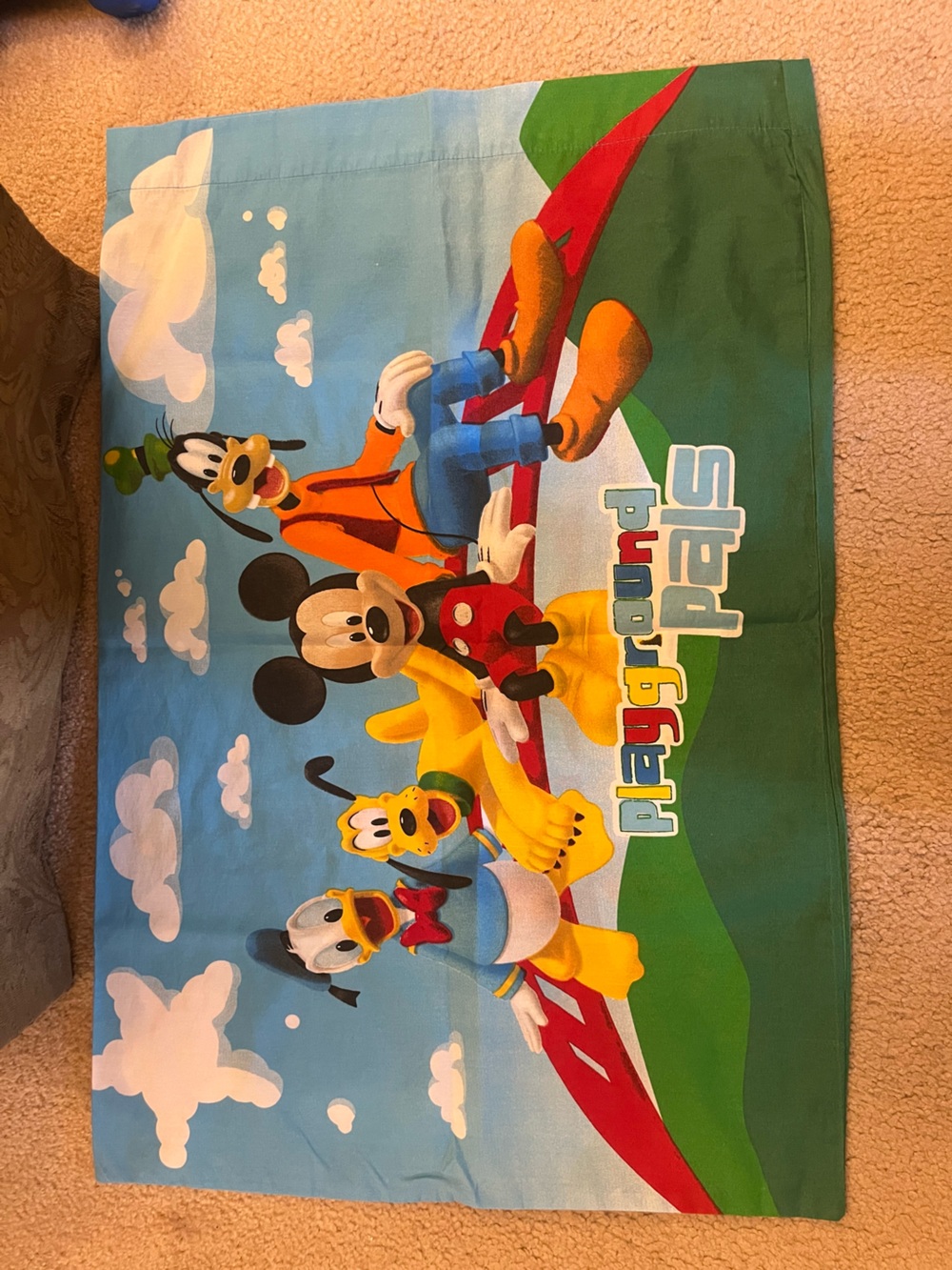 Disney Playground Pals Pillowcase Mickey Donald Goofy Pluto